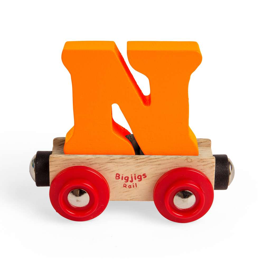 Wooden Train Rail Name Letter N – Personalised Bigjigs Track Accessory
