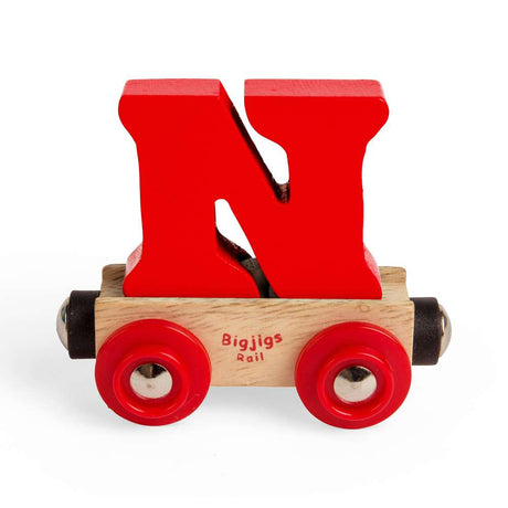 Wooden Train Rail Name Letter N – Personalised Bigjigs Track Accessory