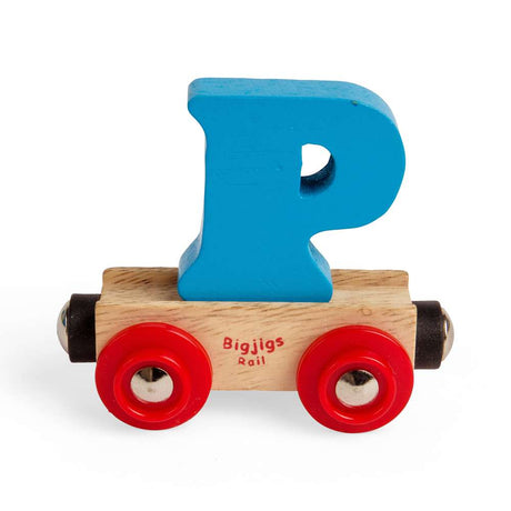 Personalised Wooden Train Letter 'P' – Bigjigs Rail Name Carriage