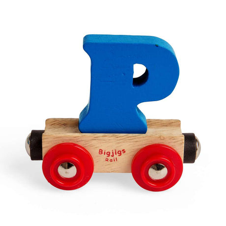 Personalised Wooden Train Letter 'P' – Bigjigs Rail Name Carriage