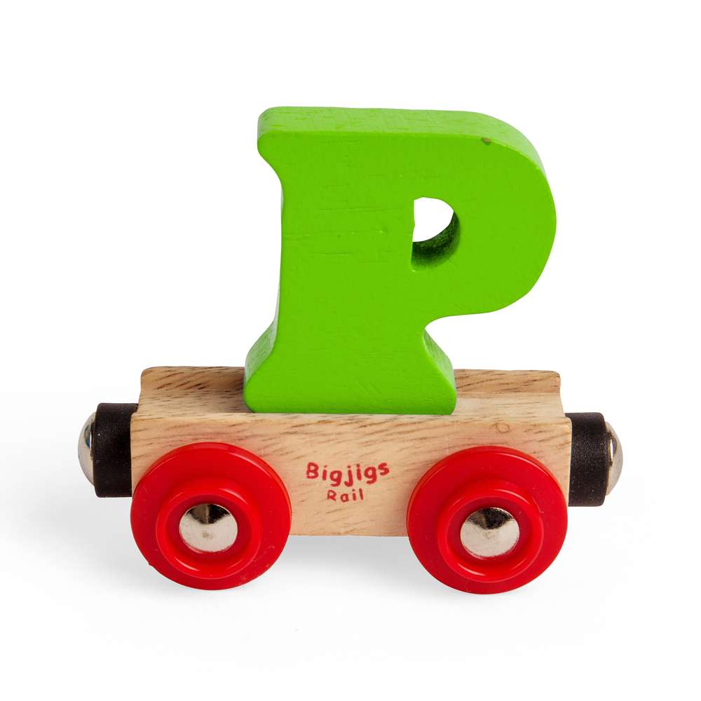 Personalised Wooden Train Letter 'P' – Bigjigs Rail Name Carriage