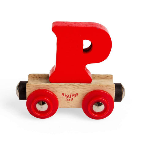 Personalised Wooden Train Letter 'P' – Bigjigs Rail Name Carriage