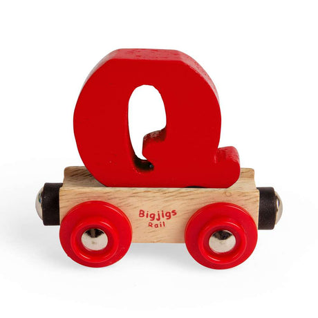 Bigjigs Rail Name Q – Wooden Train Letter Carriage, Personalised Gift