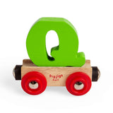 Bigjigs Rail Name Q – Wooden Train Letter Carriage, Personalised Gift