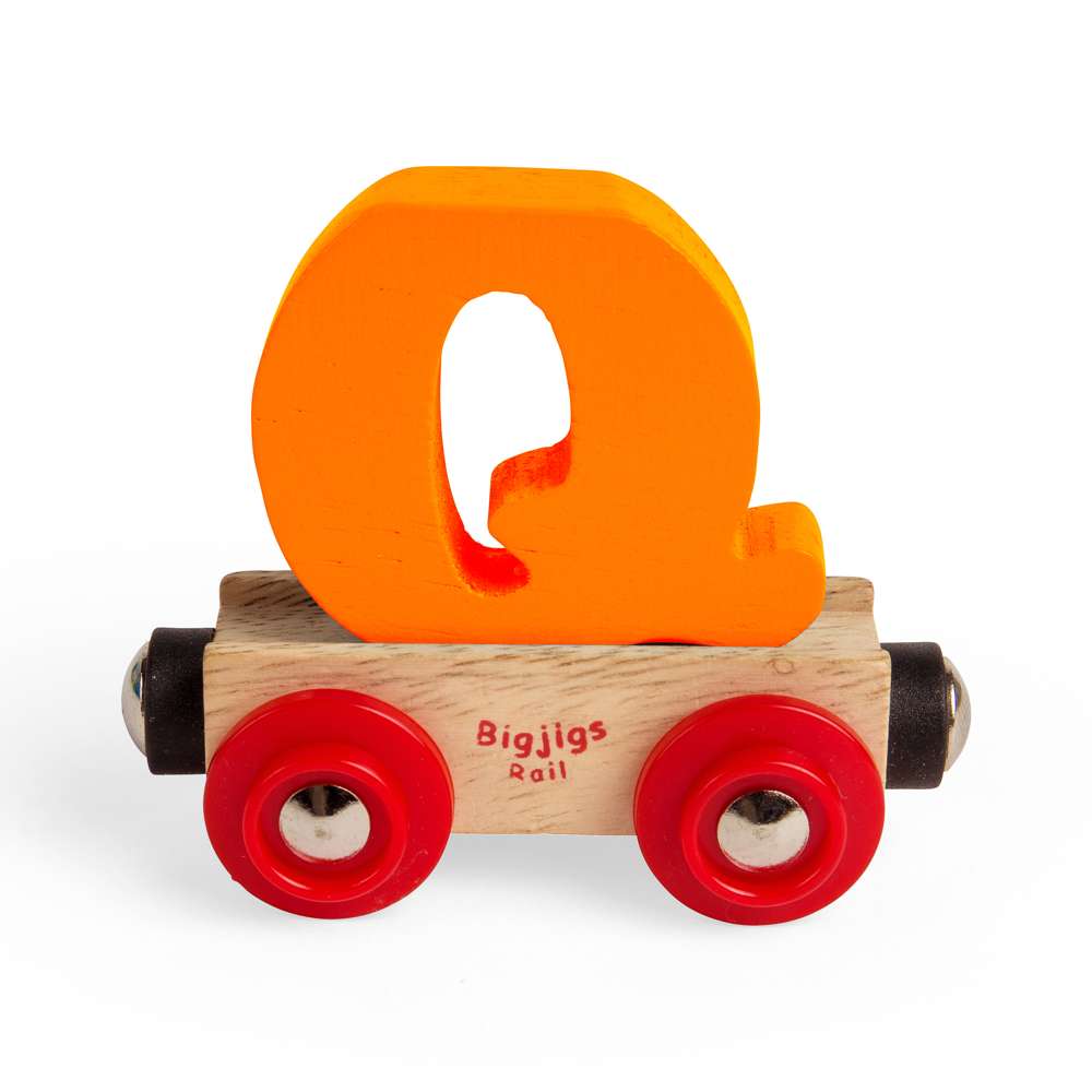 Bigjigs Rail Name Q – Wooden Train Letter Carriage, Personalised Gift