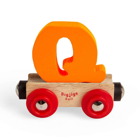 Bigjigs Rail Name Q – Wooden Train Letter Carriage, Personalised Gift