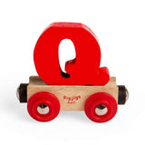Bigjigs Rail Name Q – Wooden Train Letter Carriage, Personalised Gift