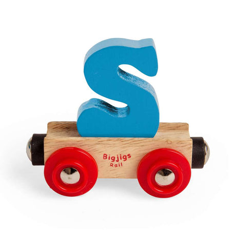 S Letter Wooden Train Carriage – Personalised Rail Name Accessory