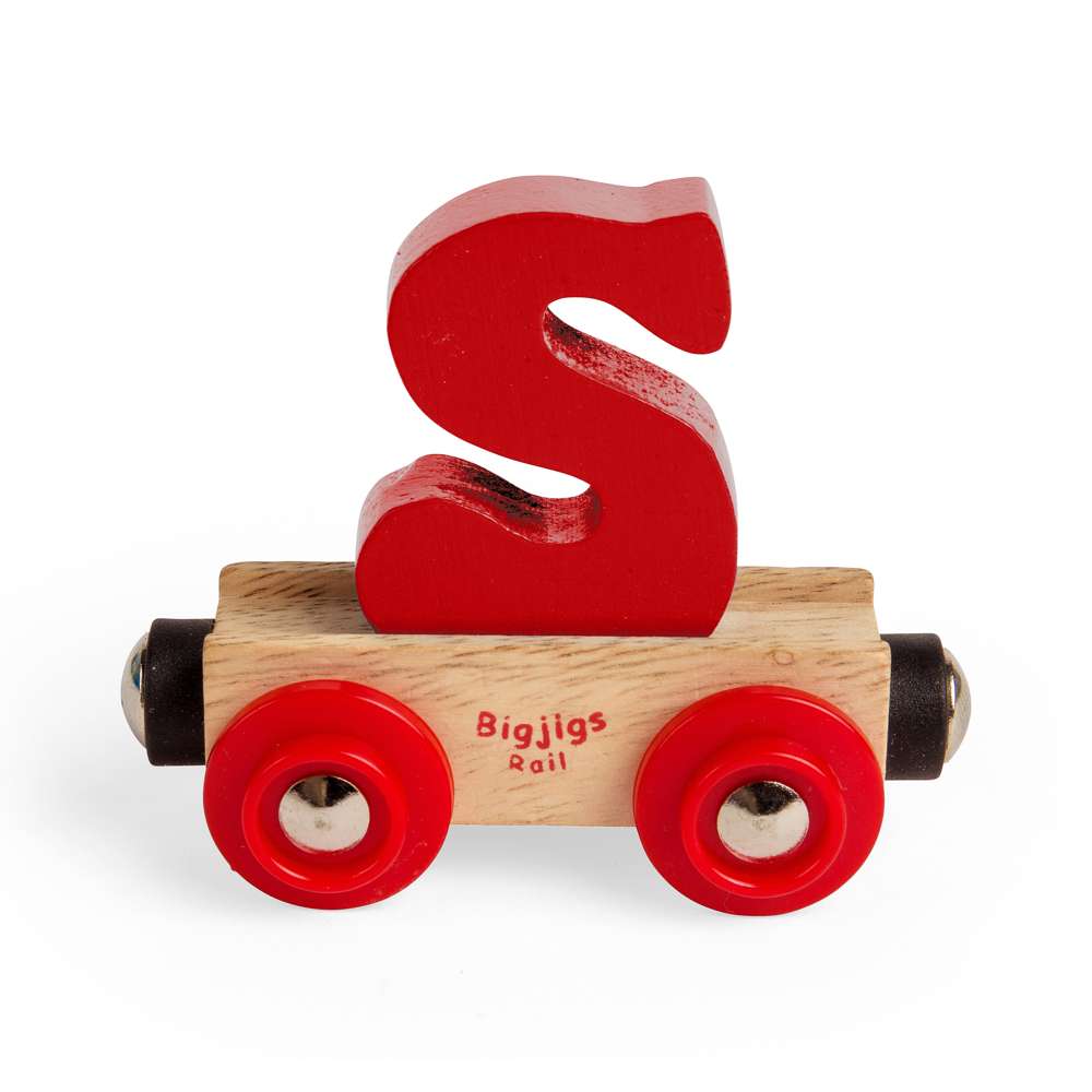 S Letter Wooden Train Carriage – Personalised Rail Name Accessory