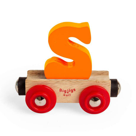 S Letter Wooden Train Carriage – Personalised Rail Name Accessory