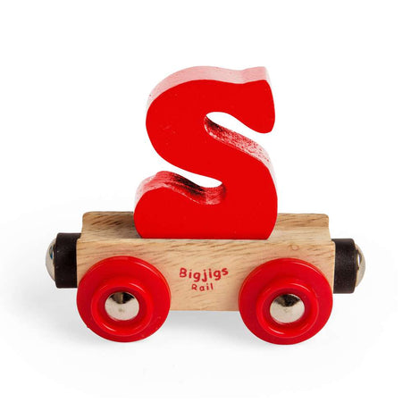 S Letter Wooden Train Carriage – Personalised Rail Name Accessory
