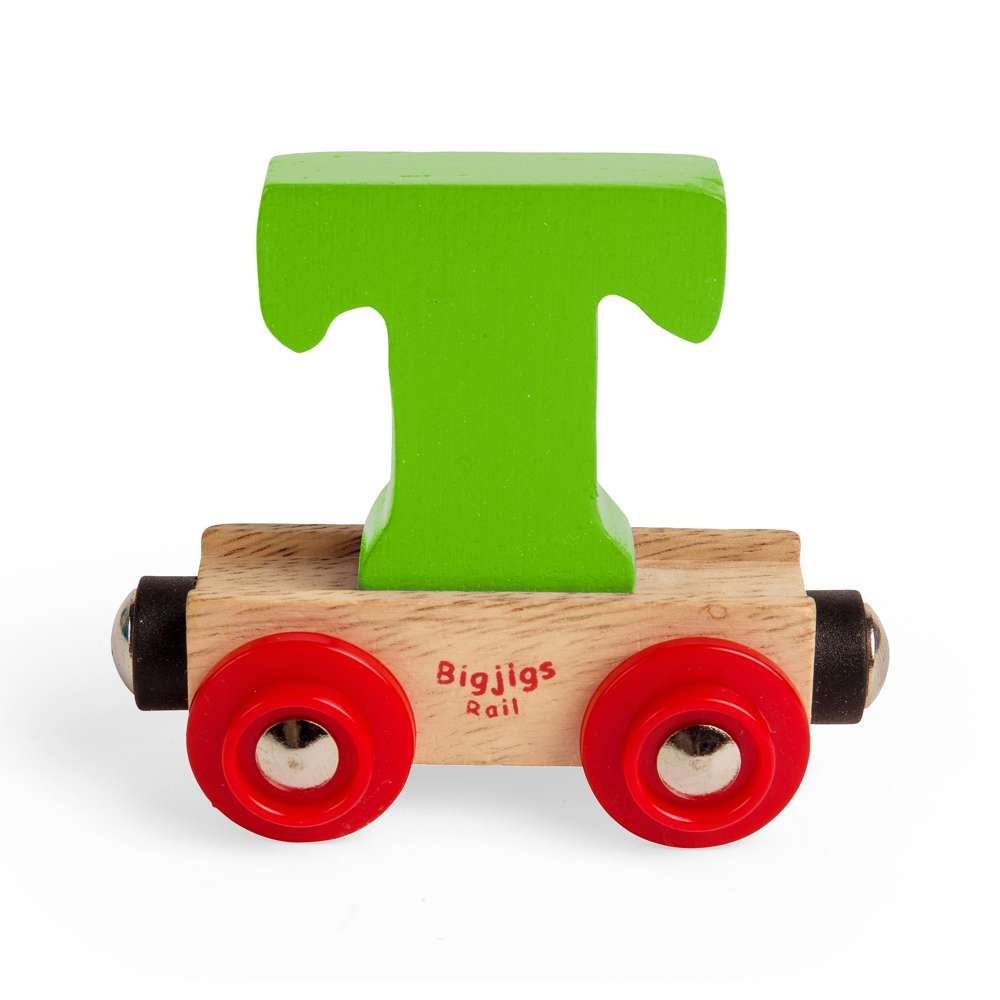 Bigjigs Rail Name Letter T – Wooden Train Set Accessory for Kids