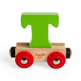 Bigjigs Rail Name Letter T – Wooden Train Set Accessory for Kids