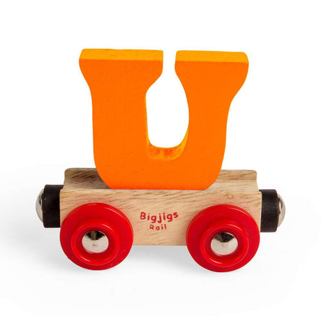 Wooden Train Rail Name Letter U – Personalised Bigjigs Railway Carriage