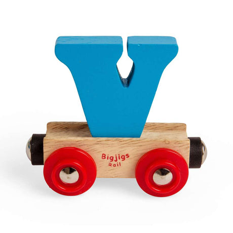 Rail Name Letter V – Wooden Train Carriage Compatible with Bigjigs