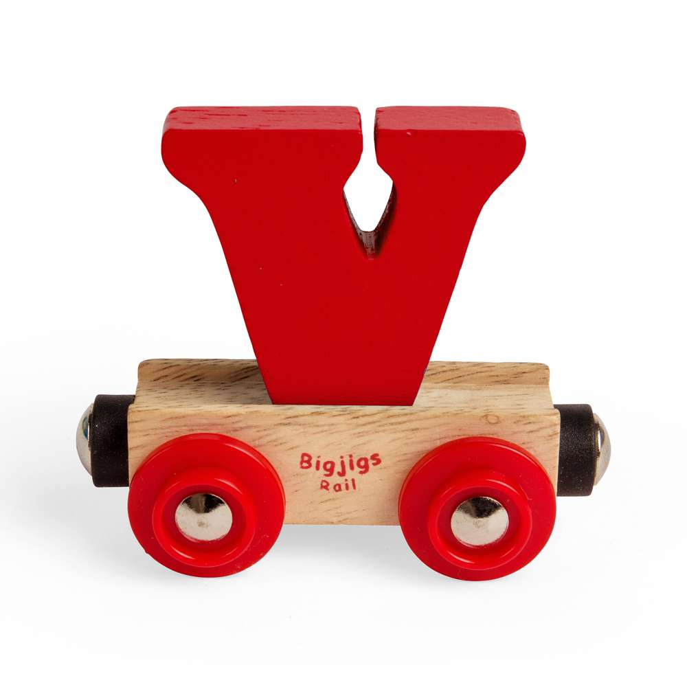 Rail Name Letter V – Wooden Train Carriage Compatible with Bigjigs