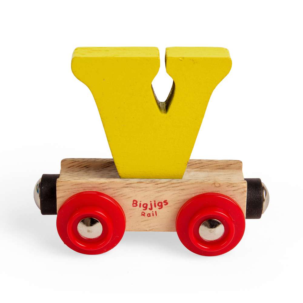 Rail Name Letter V – Wooden Train Carriage Compatible with Bigjigs