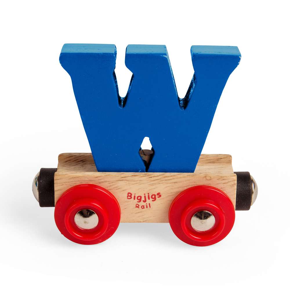 Wooden Train Rail Name Letter W – Personalised Compatible with Bigjigs