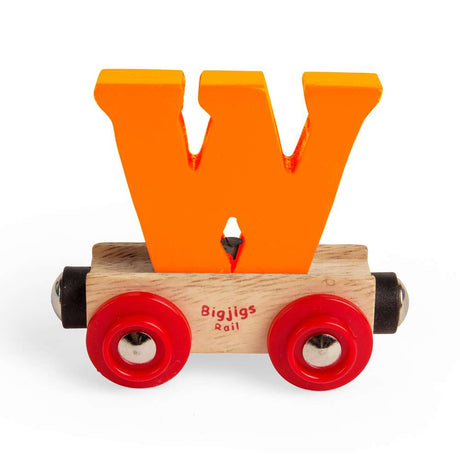 Wooden Train Rail Name Letter W – Personalised Compatible with Bigjigs