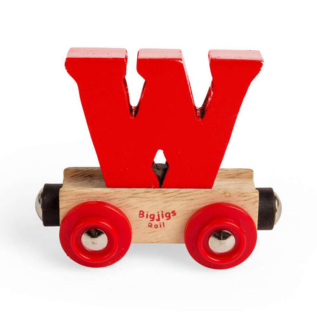 Wooden Train Rail Name Letter W – Personalised Compatible with Bigjigs