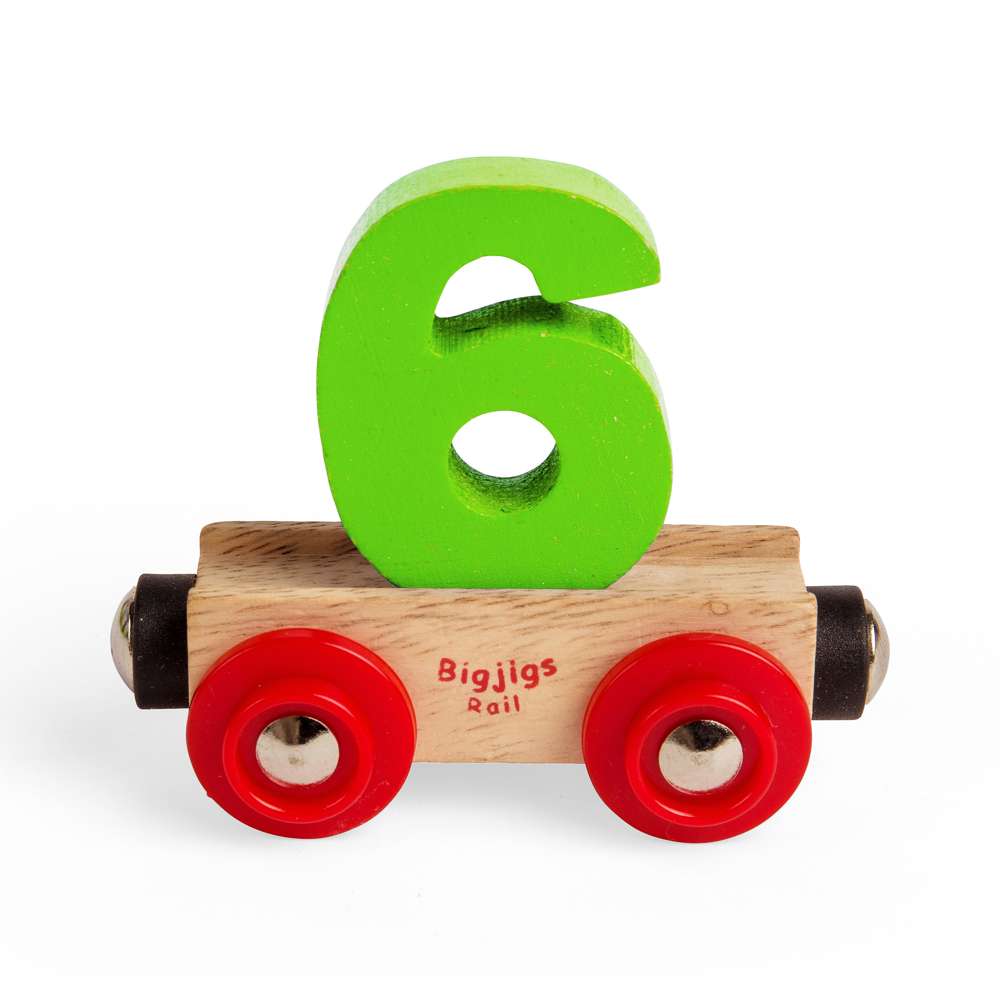 Personalised Wooden Train Letters & Numbers 6 – Compatible Railway Gift