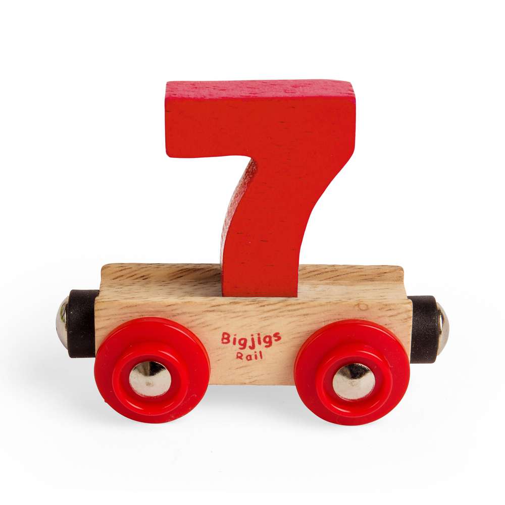 Wooden Train Rail Name Letters & Numbers 7 – Personalised Toy Carriage
