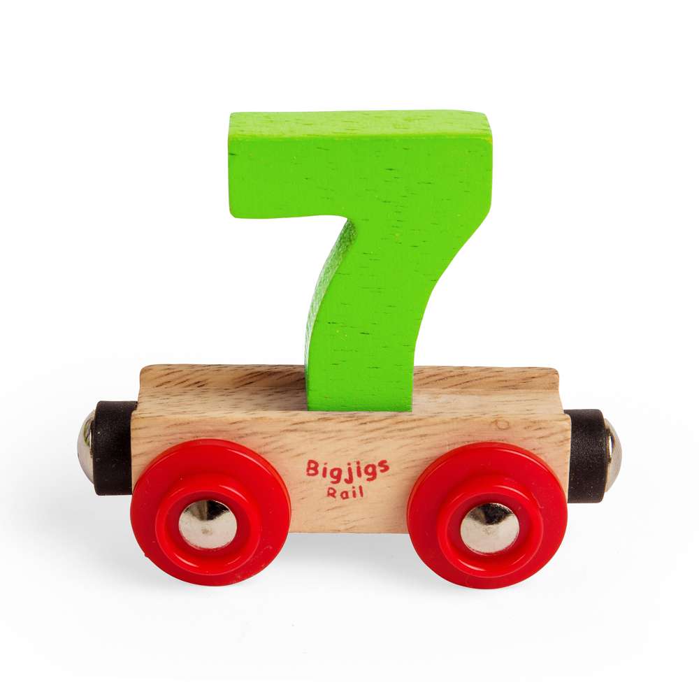 Wooden Train Rail Name Letters & Numbers 7 – Personalised Toy Carriage