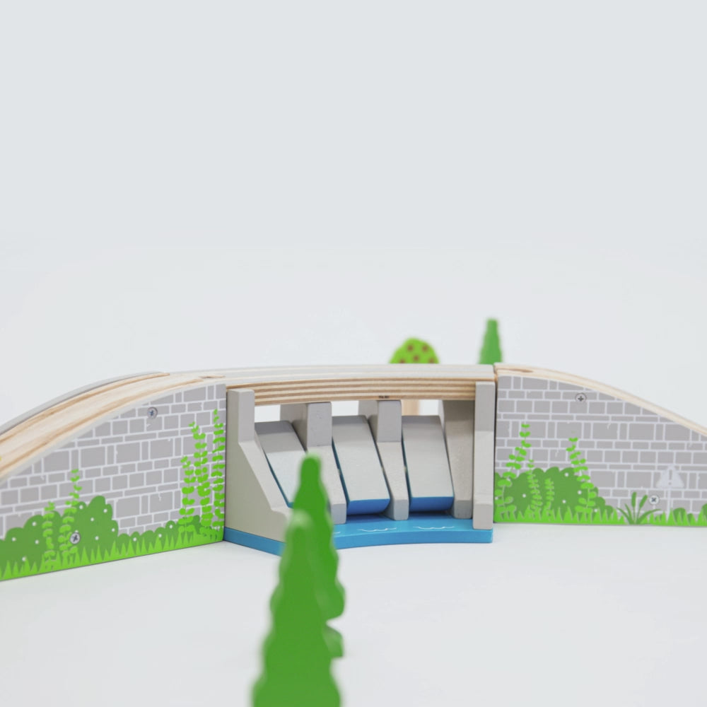 Waterfall Bridge Wooden Train Accessory – Fits All Wooden Railway Brands