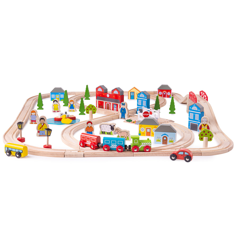 Bigjigs Toys BJT015 Town and Country Train Set