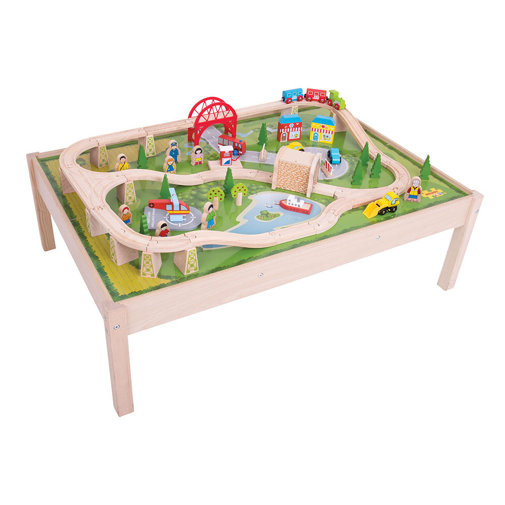 Bigjigs Toys BJT040 Services Train Set and Table