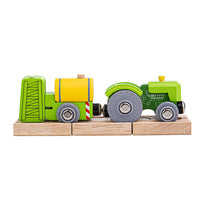 Tractor and Crop Sprayer Wooden Train – Compatible with Wooden Railway Sets