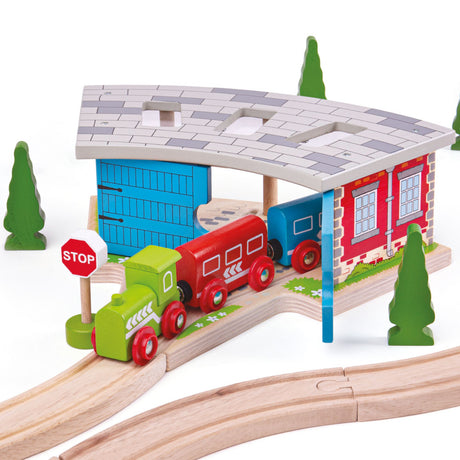 Bigjigs Toys BJT119 Triple Engine Shed