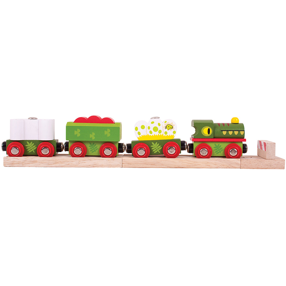 Bigjigs Toys BJT465 Dinosaur Railway Engine and Carriages