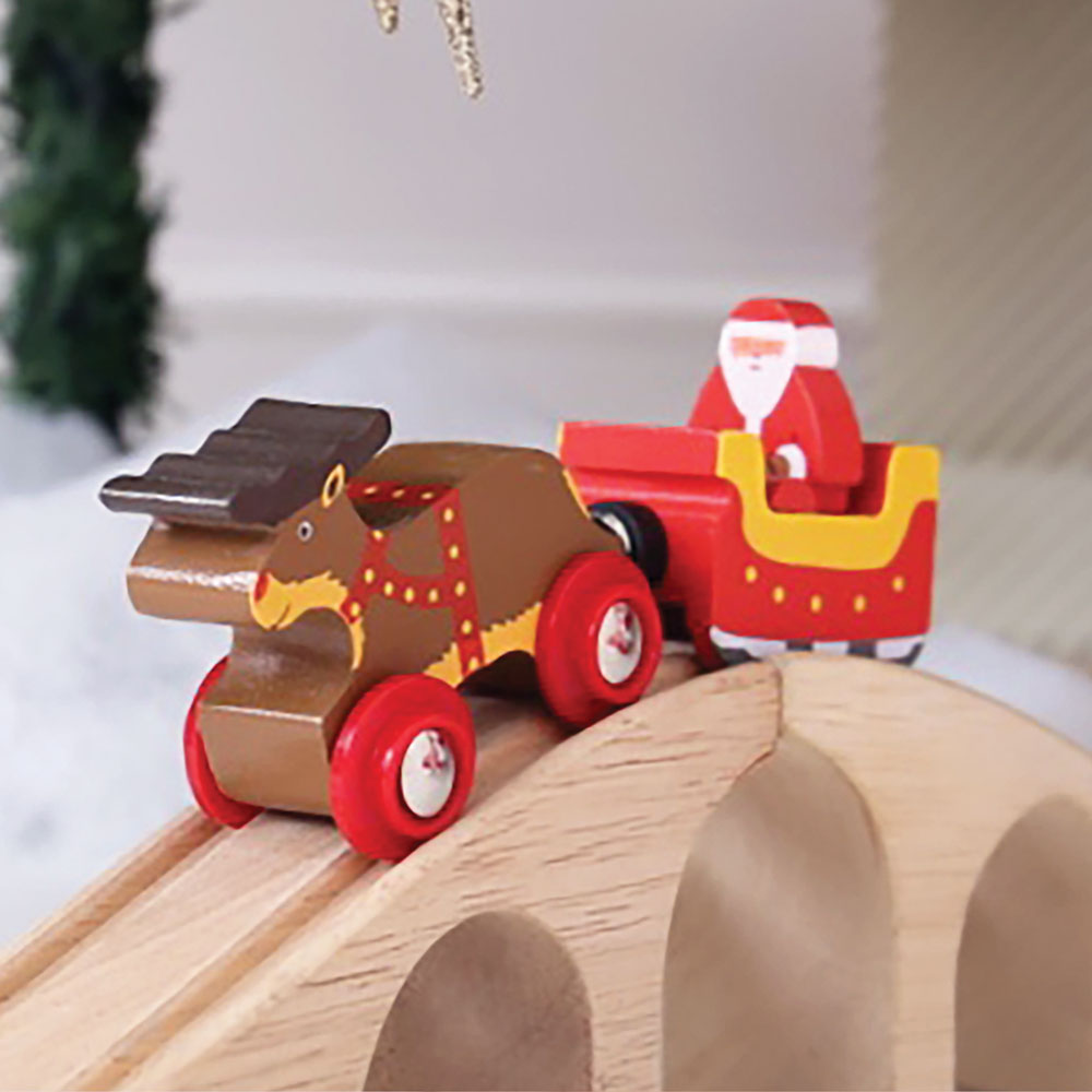 Bigjigs Toys RTBJT468 Santa Sleigh with Reindeer