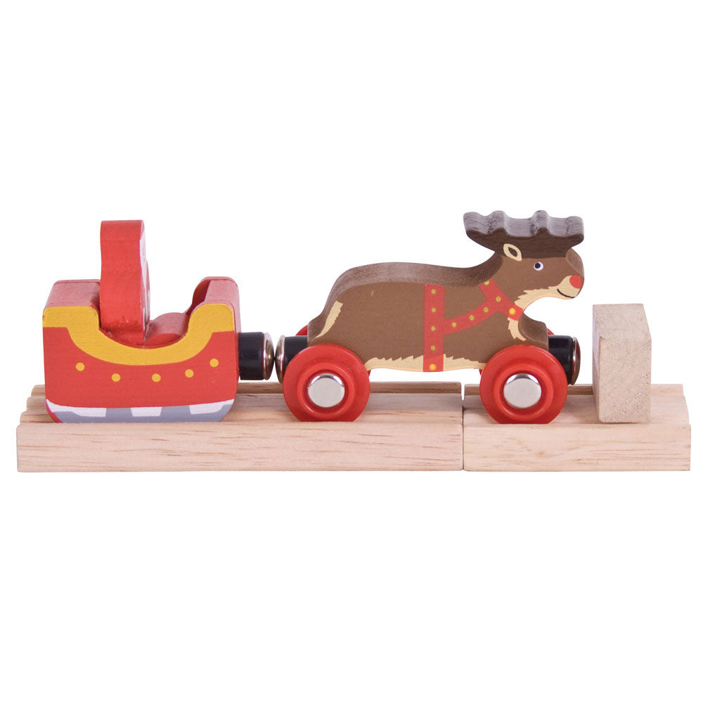 Bigjigs Toys RTBJT468 Santa Sleigh with Reindeer