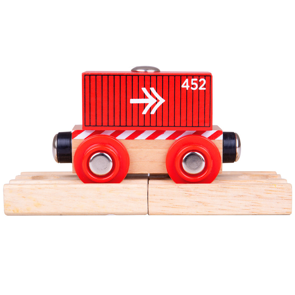 Bigjigs Toys RTBJT485 Red Container Wagon