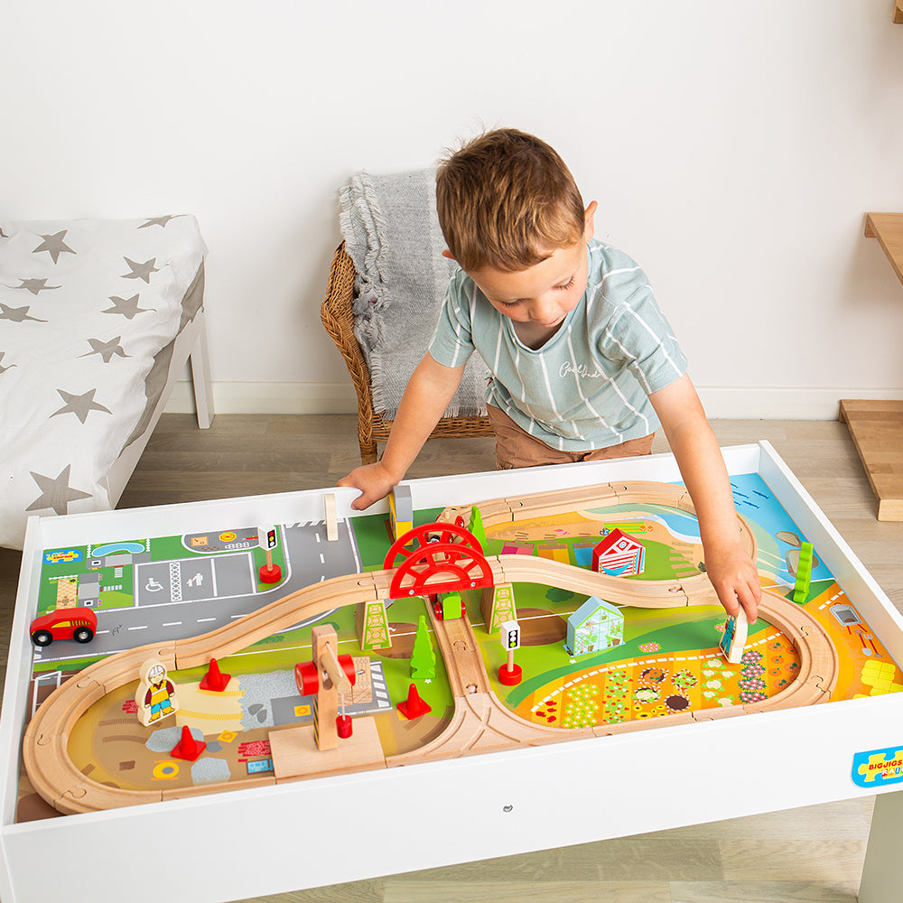 Train Table Wooden Train Set & Table | Train Table For Kids | Bigjigs Rail ...