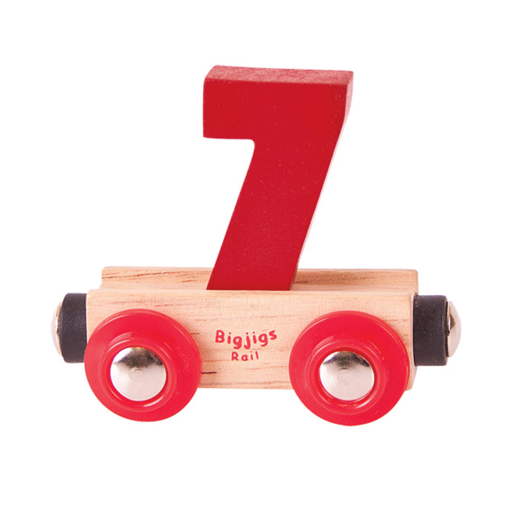 Rail Name Letters and Numbers 7 Dark Red